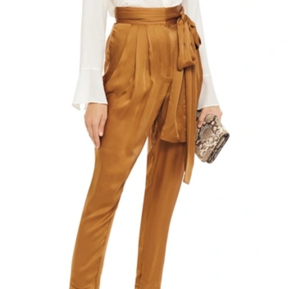 Zimmermann Belted Silk Tapered Pants Workwear Quiet Luxury Chic Size Small - Picture 15 of 15